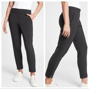 Athleta Brooklyn Ankle Pant Knit Panels Slim Leg Black Joggers 198671